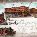 Postkarte der Wilhelmskaserne in Thorn, IR 176, gelaufen 1910